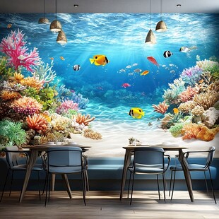 海底世界餐厅墙面装饰画