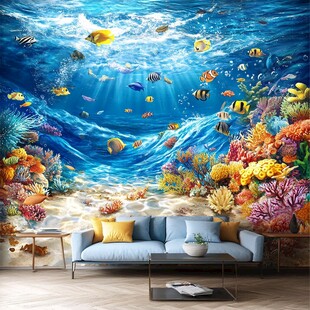 梦幻海底世界客厅背景墙