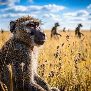 草原上的狒狒