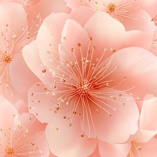 粉嫩桃花绽放