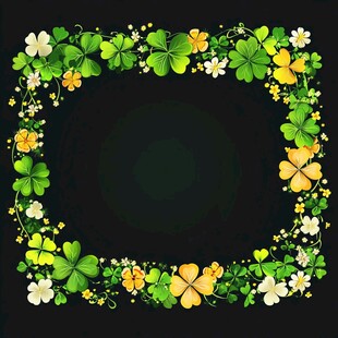 四叶草花环装饰图案背景