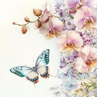 蝶舞兰花间的梦幻景致