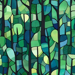 1 抽象绿叶几何图案背景