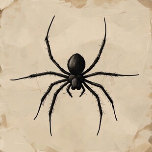 神秘黑蜘蛛插画