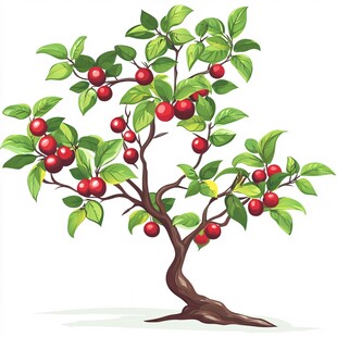 硕果累累的樱桃树