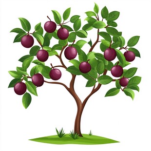 硕果累累的紫李树