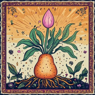 奇幻土豆花插画艺术作品