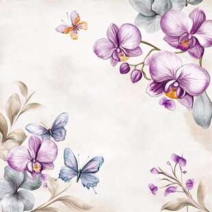 水彩风蝴蝶兰花装饰画