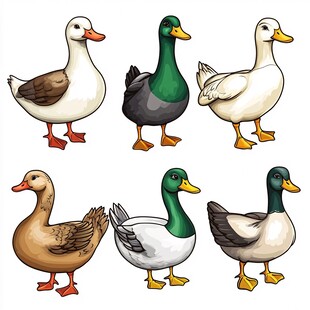 多样鸭子插画