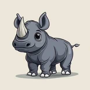 可爱卡通犀牛形象设计