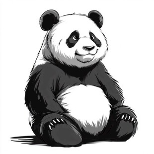 可爱熊猫坐立形象图