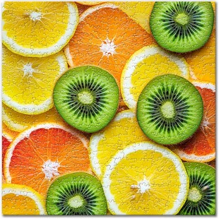 缤纷水果切片特写