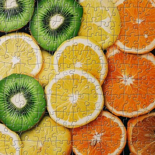 水果拼图 奇异果柠檬橙子