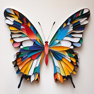多彩立体纸艺蝴蝶艺术作品