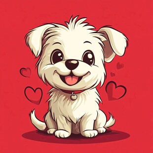 可爱小狗散发满满爱意