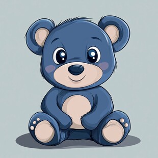 可爱蓝色小熊卡通形象