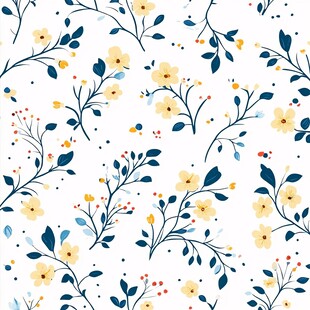 清新花卉无缝图案设计