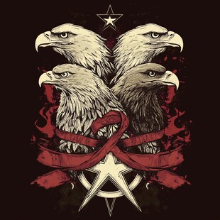 三头雄鹰星饰艺术图案