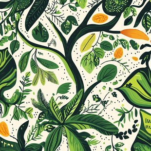 热带植物无缝图案设计