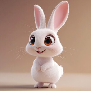 可爱萌趣小白兔