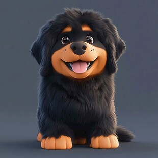 可爱卡通藏獒形象展示