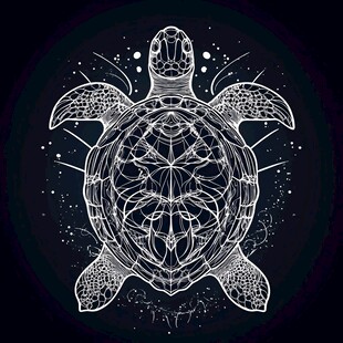 简约线条海龟图案设计