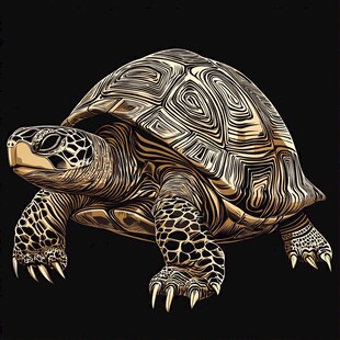 金属质感乌龟插画设计