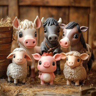可爱农场动物玩偶大集合