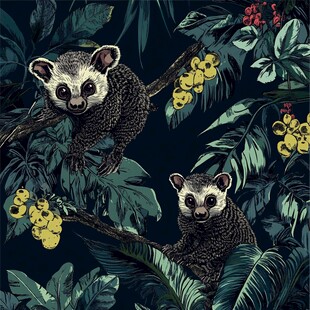 丛林中的蜜獾与繁茂植物