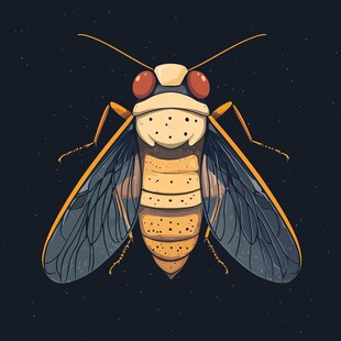 卡通风格昆虫插画