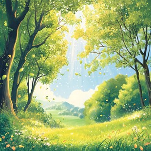 梦幻森林晨光美景