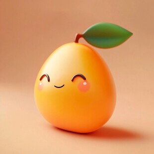 可爱笑脸黄桃3D形象