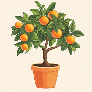 盆栽橘子树 果实饱满