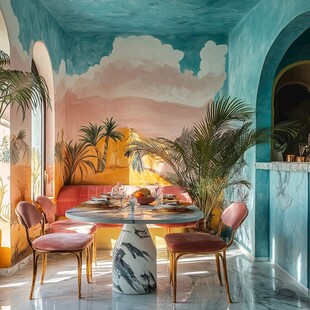 梦幻热带风餐厅室内场景