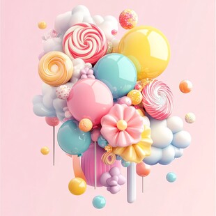 梦幻糖果气球创意组合