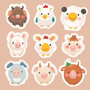 可爱动物贴纸大集合