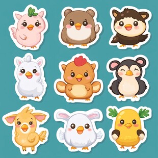 可爱卡通动物贴纸大集合