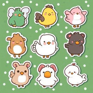 可爱小鸡卡通贴纸集合