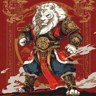 白虎武将 国风酷炫形象