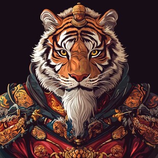 虎将军插画 尽显王者风范