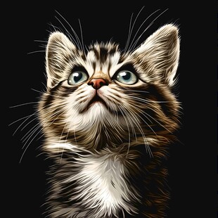 仰望的可爱小猫咪