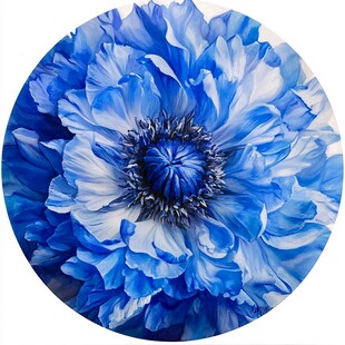 蓝色梦幻花朵特写