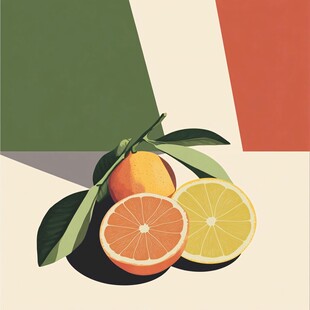 意大利风情下的新鲜柑橘类水果