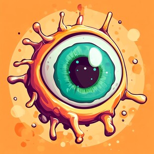 奇异眼球细胞插画