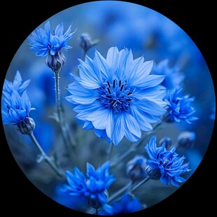 蓝色矢车菊特写美丽花卉