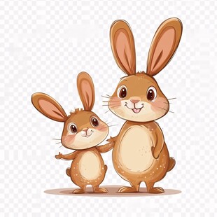 兔子母子图 温馨又可爱