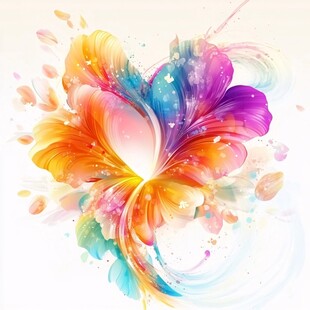 梦幻绚丽多彩抽象花朵图案