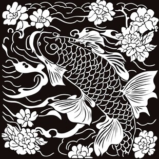 鲤鱼戏花图