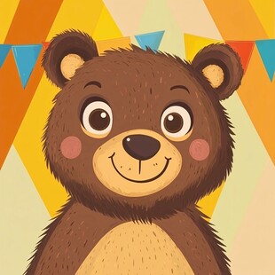 可爱小熊的欢乐派对时刻