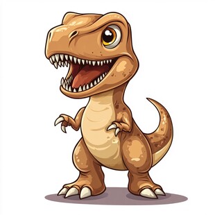 可爱卡通霸王龙形象展示